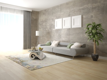 Mock up a modern living room sofa.の写真素材