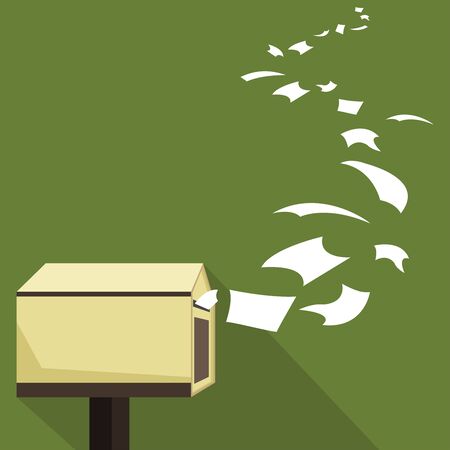 Letters are flying to mailboxのイラスト素材