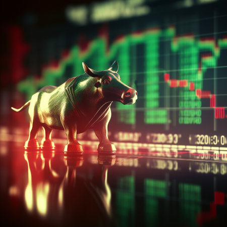 Stock bull market trading design concept background, AI Generated.の素材
