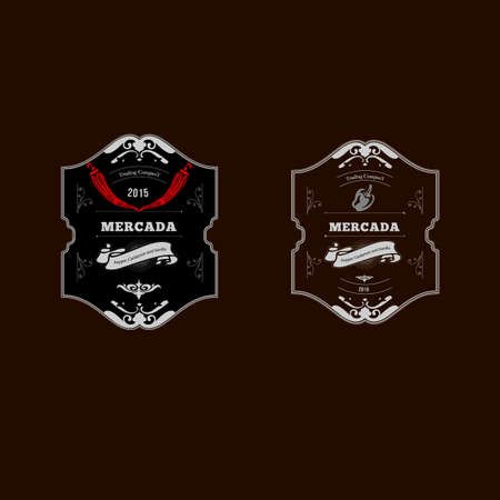 Pepper logotype. two design in vintage style. Trade Company designのイラスト素材