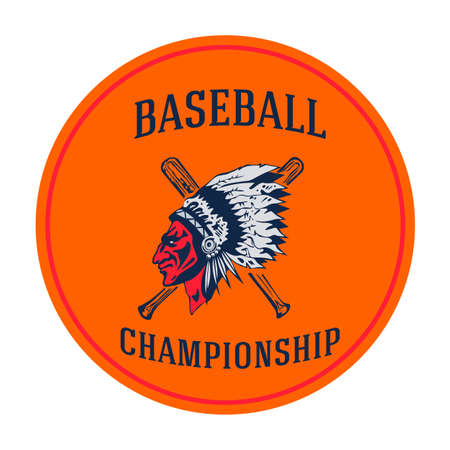 Baseball  emblem. Sport club emblems with Indianのイラスト素材