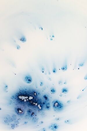 Amazing colorful blue agate Crystal cross section isolated on white background. Natural translucent...
