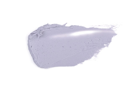 a smear of gray paint or cream is isolated on a white background. color of 2021の写真素材