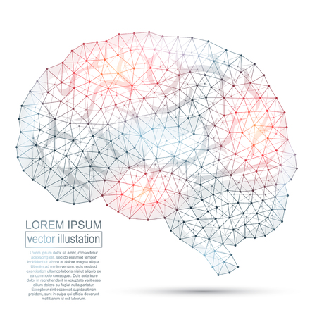 Polygonal human brain abstract image.のイラスト素材