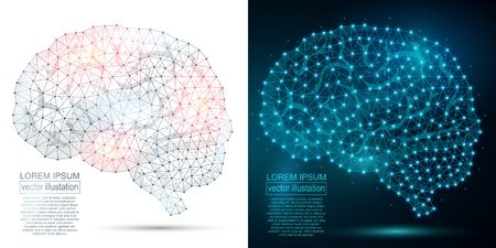 Polygonal human brain abstract image.のイラスト素材