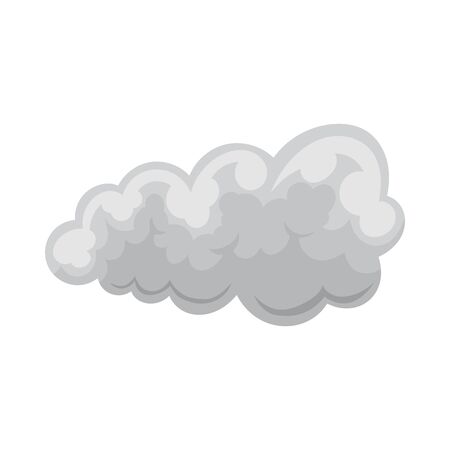 Clouds and clouds icon in cartoon and flat style. Isolated object on white background. Vector illustration.のイラスト素材