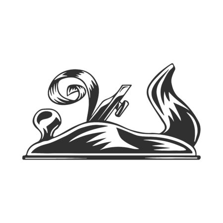 Vintage modern monochrome black jointer. Design element on white background isolated. Vector illustration.のイラスト素材