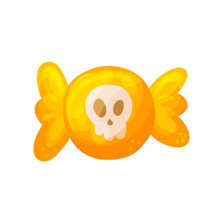Halloween candies and sweets. Cartoon and flat style. Vector illustration isolated on white background.のイラスト素材