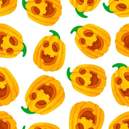 Pumpkin Halloween pattern.のイラスト素材