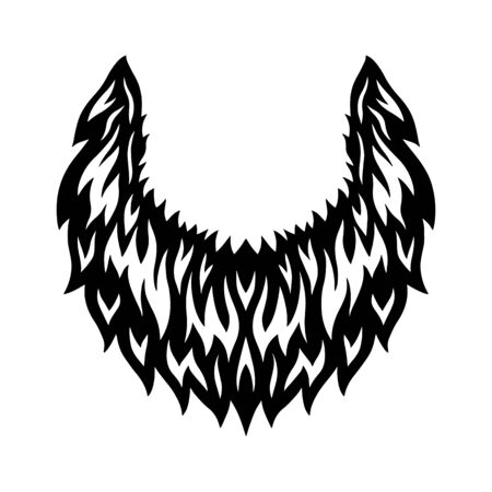 Vintage retro male beard isolated vector illustration on a white background. Design element for  badge, tattoo, banner, poster.のイラスト素材