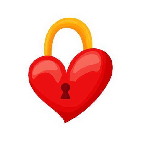 Heart lock Cartoon icons vector illustration on a white background. Great design for any purposes.のイラスト素材