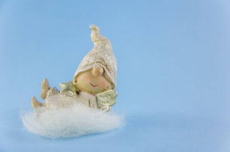 angel on a blue background. New Year, Christmas. Copy spaceの写真素材