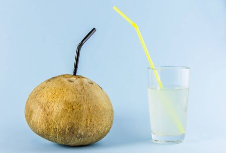 coconut milk with a tube.