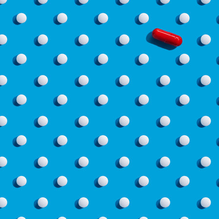tablets and red pill. pattern medicine, cardiologyの写真素材