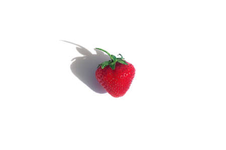 bright red strawberries on a white background isolatedの写真素材
