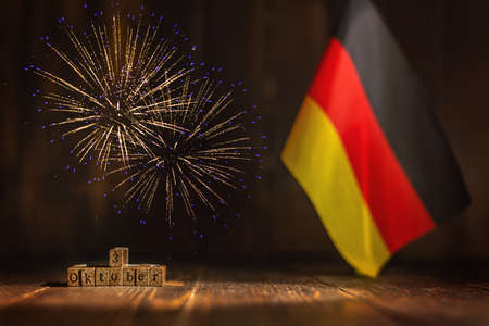 postcard for the day of German unity. date 03 october,の写真素材