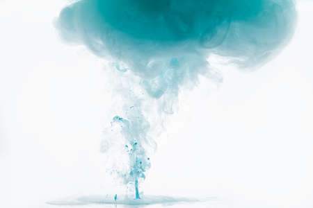 background. clouds of blue smoke on a white backgroundの写真素材