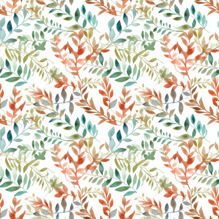 Watercolor botanical seamless pattern with Delicate floral background for textiles, fabrics, wrapping paper. Generative AIの素材