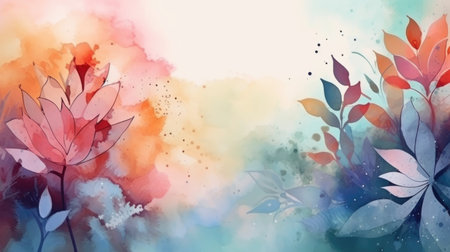 natural floral botanical multicolored background with free space for text, copy space. Generative AIの素材