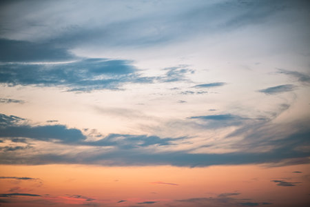 Beautiful blue pink sky at sunset. natural backgroundの写真素材