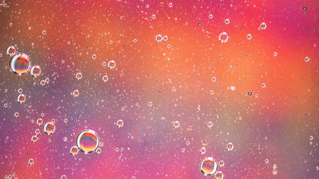 Abstract colorful background with oil on water surface. Oil drops in water abstract psychedelic. abstract image.の写真素材