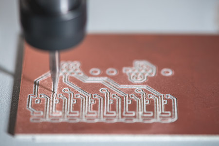 machine with numerical control CNC carries out milling of printed circuit boards, Circuit Engraving,...