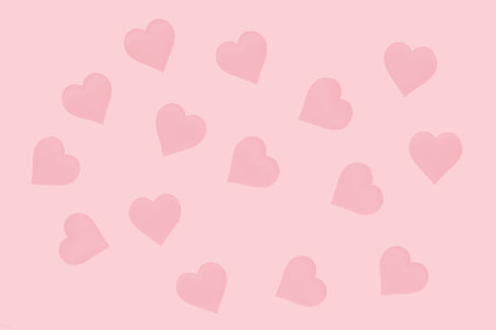 tinted photograph, pink color. pink hearts on a pink background. Background for a postcard. flat...