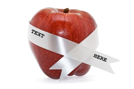 Fresh food champion apple with belt - isolatedの写真素材