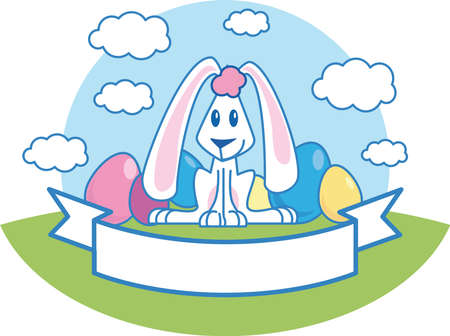 Cute easter bunny.のイラスト素材