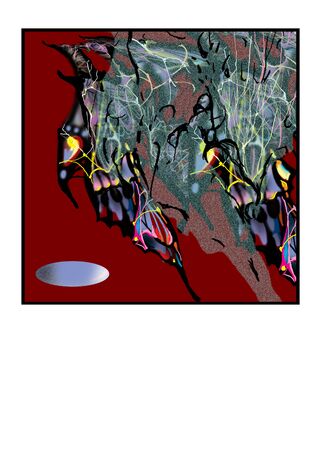 abstract image blue structure over a dark red backgroundの写真素材