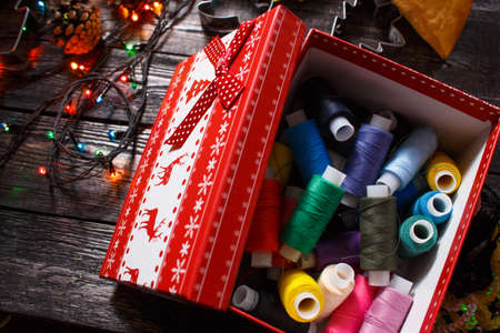 colored thread in the new year or Christmas box!