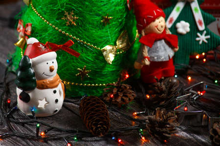 Handmade Christmas tree close up as a background!の写真素材