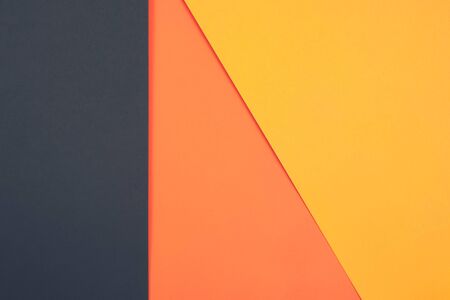 Background with green, coral and orange colors. Flat lay for your design. Trendy colors.の写真素材
