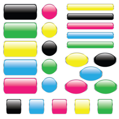 Set of buttons on whiteのイラスト素材