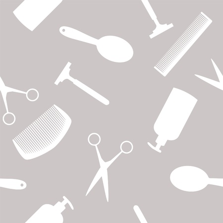 Seamless with hairdressing equipmentのイラスト素材