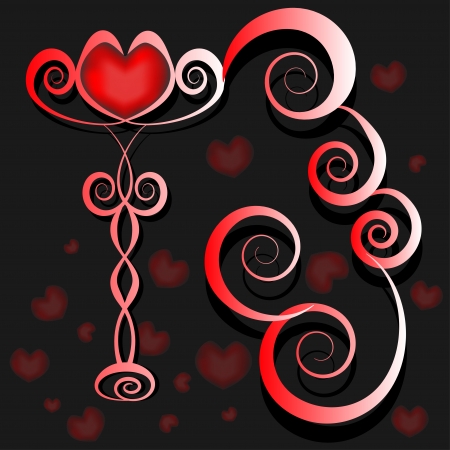 Heart on a stand. Love Valentine's Day. Vector illustration.のイラスト素材