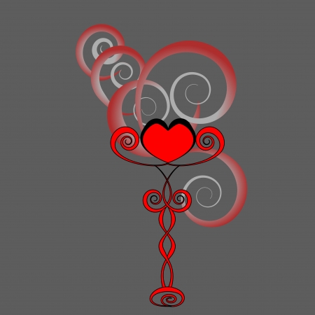 Heart on a stand. Love Valentine's Day. Vector illustration.のイラスト素材