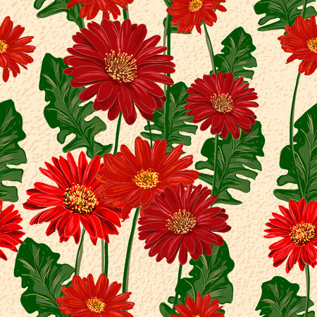 Gerbera seamless patternのイラスト素材