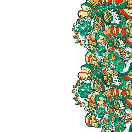 Greeting card with Doodle ornament. Vector illustration.のイラスト素材