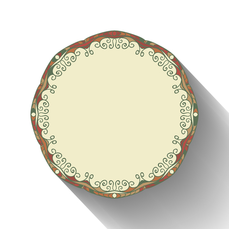Round napkin template for your design. Ornamental circle frameのイラスト素材