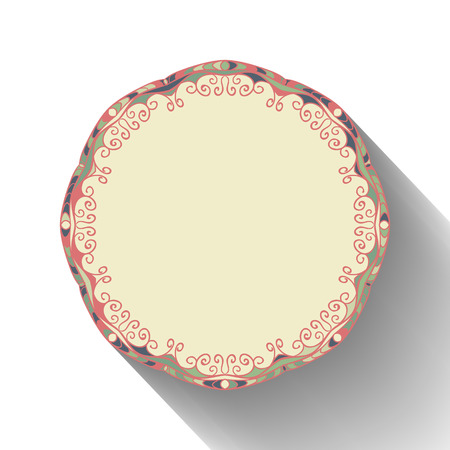 Round napkin template for your design. Ornamental circle frameのイラスト素材