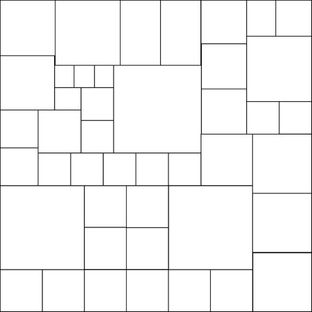 Simple tile with squares. Black contour. Seamless attern for modern fabric design. Vectro...