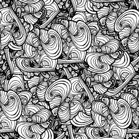 Coloring book page design with pattern. Mandala ethnic ornament. Isolated vector illustration in doodle style. Headwear or neckwear, bandana design.のイラスト素材