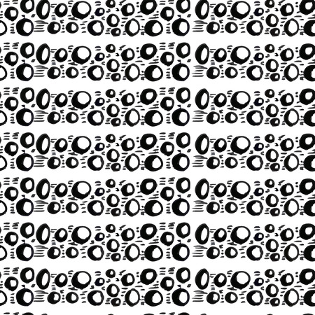 Hand drawn seamless pattern, vector texture for handmade design. Black mono color art.のイラスト素材