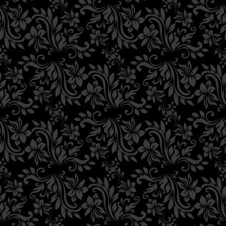Dark seamless pattern for wall. Wallpaper fabric textile design with mandalas and decorative vintage, trendy color elements.Vector illustrationのイラスト素材