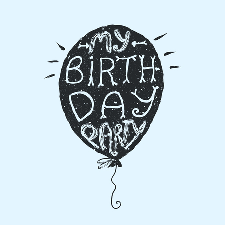 My Birthday Party quote on the air balloon.のイラスト素材