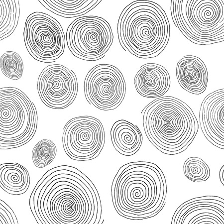 Stylized wooden spirals, hand drawn seamless pattern for interior design, wallpapers and ceramic tiles. Vector illustrationのイラスト素材