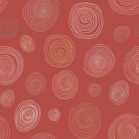 Stylized wooden spirals, hand drawn seamless pattern for interior design, wallpapers and ceramic tiles. Vector illustrationのイラスト素材