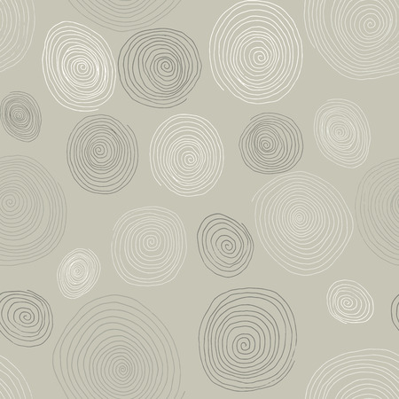 Stylized wooden spirals, hand drawn seamless pattern for interior design, wallpapers and ceramic tiles. Vector illustrationのイラスト素材