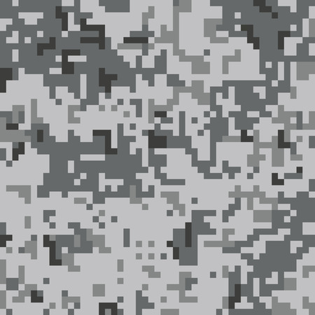 Pixel camo seamless pattern. Grey urban camouflage. Vector fabric textile print designのイラスト素材